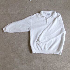 aritzia TNA cozy fleece collared sweatshirt in white